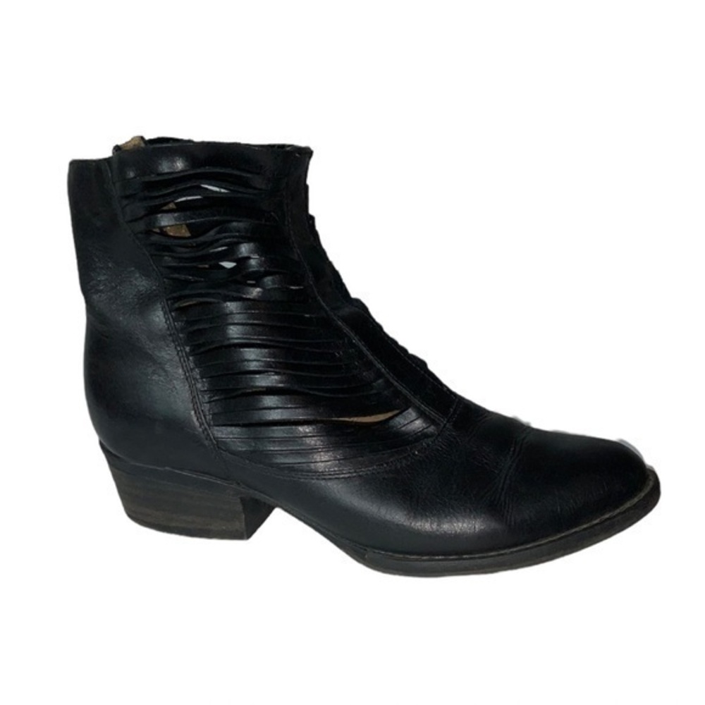Sbicca Vintage Collection Black Leather Jeronimo Ankle Boot Size 8 1/2